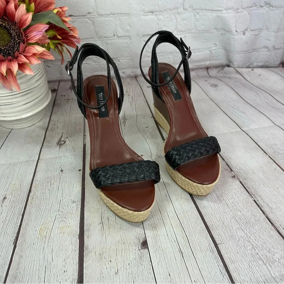 White house black market WHBM Porter wedge high heel sandals sz 8.5 - Picture 2 of 6